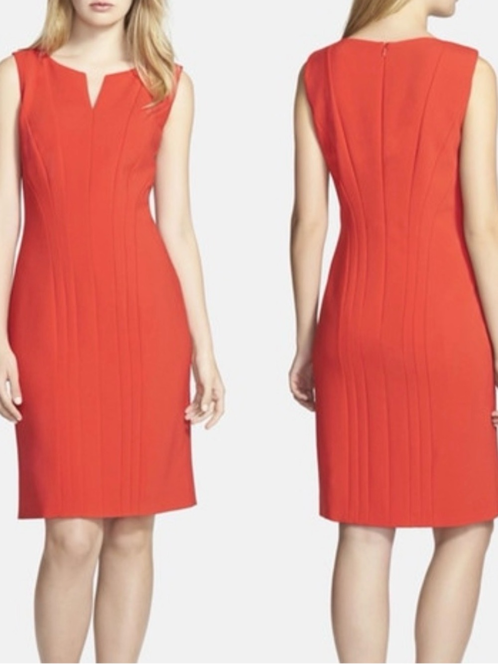 Boss Fuchsia Red Sleeveless Sheath Dress